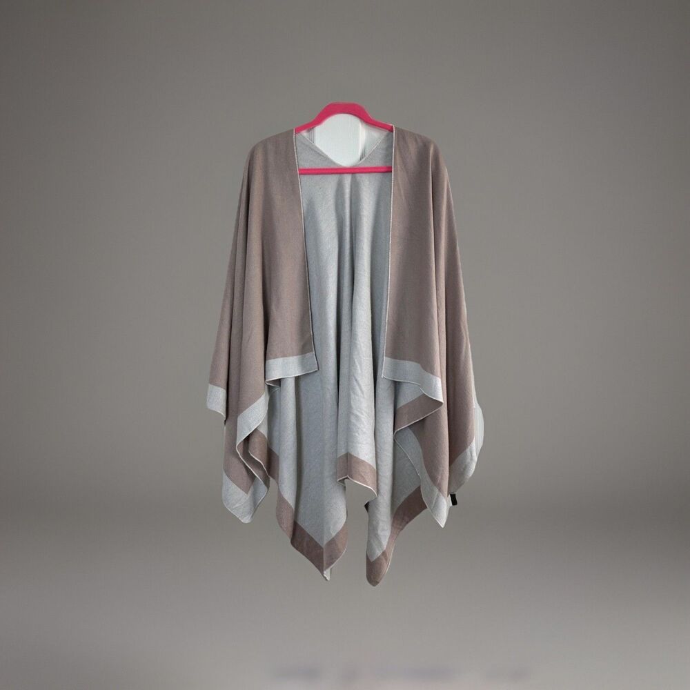 Mellifluous Ruana Cape Beige Cream Viscose Shawl Wrap Scarf for Women
